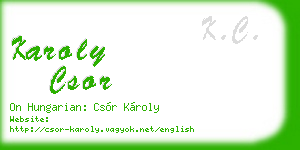 karoly csor business card