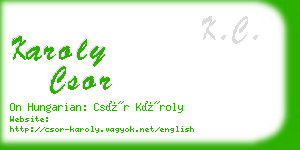 karoly csor business card
